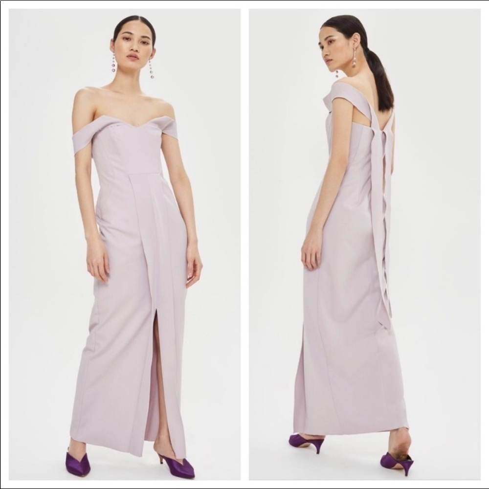 Topshop Lavender Crepe Bandeau Column Dress, sz12